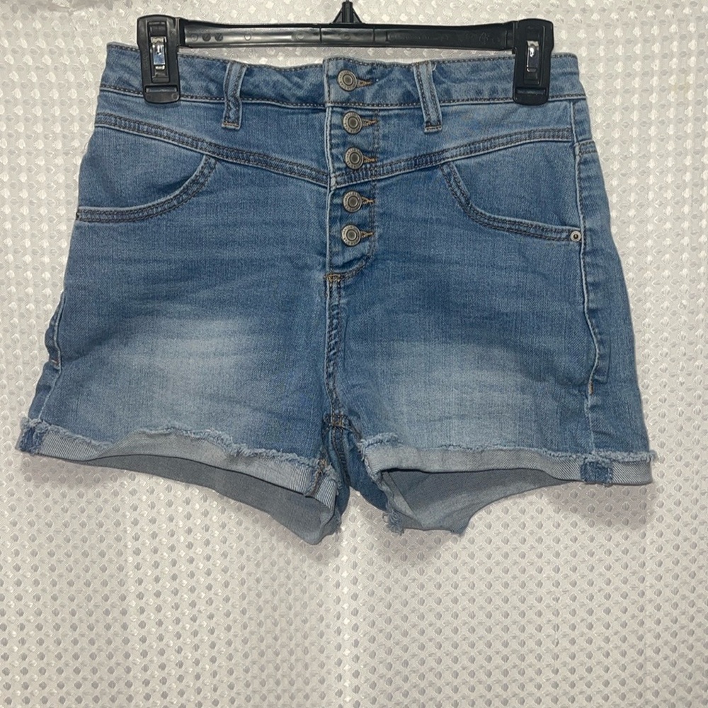 Women's Juniors Vanilla Star Highrise Shortie Mom Shorts Size 3 Stretchy